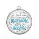 Pendentif Cabochon Argent - je suis une marraine qui déchire