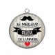 Pendentif Cabochon Argent - le meilleur filleul de l'univers
