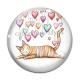 Cabochon Verre - chat coeur