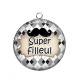 Pendentif Cabochon Argent - super filleul