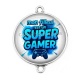 Connecteur Cabochon Argent - mon filleul est un super gamer