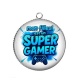 Pendentif Cabochon Argent - mon filleul est un super gamer