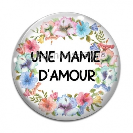 Cabochon Verre - une mamie d'amour