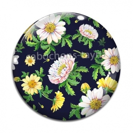 Cabochon Verre - fleurs