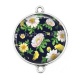 Connecteur Cabochon Argent - fleurs