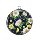 Pendentif Cabochon Argent - fleurs