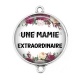 Connecteur Cabochon Argent - une mamie extraordinaire