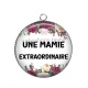 Pendentif Cabochon Argent - une mamie extraordinaire