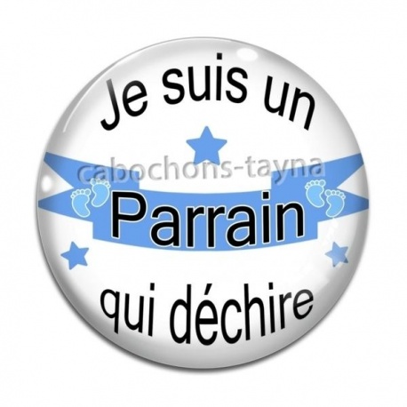 Cabochon Verre - je suis un parrain qui déchire