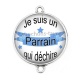 Connecteur Cabochon Argent - je suis un parrain qui déchire
