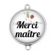 Connecteur Cabochon Argent - merci maître
