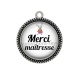 Pendentif Cabochon Argent - merci maîtresse