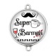 Connecteur Cabochon Argent - super barman