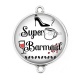 Connecteur Cabochon Argent - super barmaid