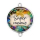 Connecteur Cabochon Argent - super mamie