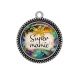 Pendentif Cabochon Argent - super mamie