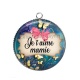 Pendentif Cabochon Argent - je t'aime mamie
