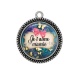 Pendentif Cabochon Argent - je t'aime mamie