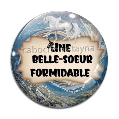 Cabochon Verre - une belle soeur formidable