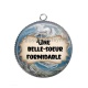 Pendentif Cabochon Argent - une belle soeur formidable
