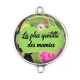 Connecteur Cabochon Argent - la plus gentille des mamies