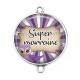 Connecteur Cabochon Argent - super marraine