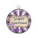 Pendentif Cabochon Argent - super marraine