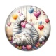 Cabochon Verre - chat coeur