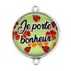 Connecteur Cabochon Argent - je porte bonheur