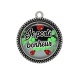 Pendentif Cabochon Argent - je porte bonheur