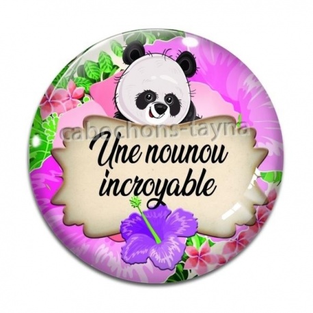 Cabochon Verre - une nounou incroyable