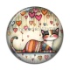 Cabochon Résine - chat coeur