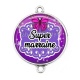 Connecteur Cabochon Argent - super marraine