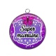 Pendentif Cabochon Argent - super marraine
