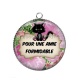Pendentif Cabochon Argent - pour une amie formidable