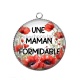 Pendentif Cabochon Argent - une maman formidable