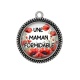 Pendentif Cabochon Argent - une maman formidable