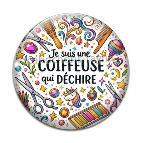 Cabochon Verre - je suis une coiffeuse qui déchire