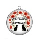 Pendentif Cabochon Argent - une filleule formidable