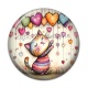 Cabochon Résine - chat coeur