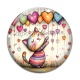 Cabochon Verre - chat coeur