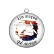 Pendentif Cabochon Argent - un maçon qui déchire