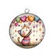 Pendentif Cabochon Argent - chat coeur
