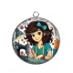 Pendentif Cabochon Argent - couturière