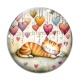 Cabochon Verre - chat coeur