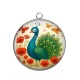 Pendentif Cabochon Argent - paon
