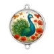 Connecteur Cabochon Argent - paon