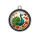 Pendentif Cabochon Argent - paon