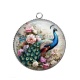 Pendentif Cabochon Argent - paon