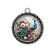 Pendentif Cabochon Argent - paon